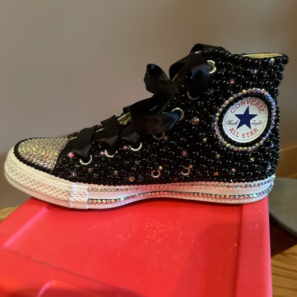 Custom bling converse woman’s 6/mens 4. - Picture 2 of 8